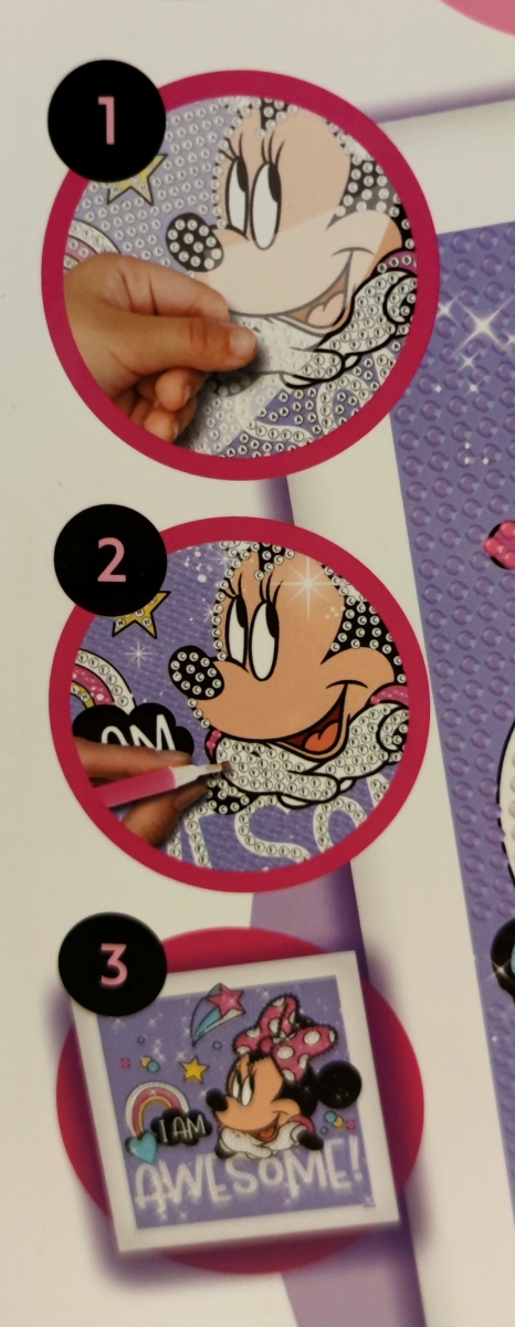 Diamont Painting mit dem Motiv von Minnie Mouse